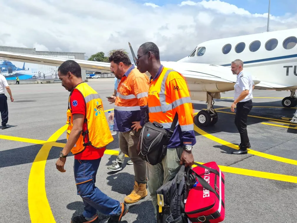 Départ en avion sanitaire